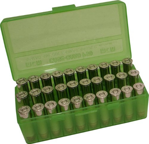 MTM 50 runde Munitionskiste mit Klappdeckel 41/44 Cal (grün transparent)