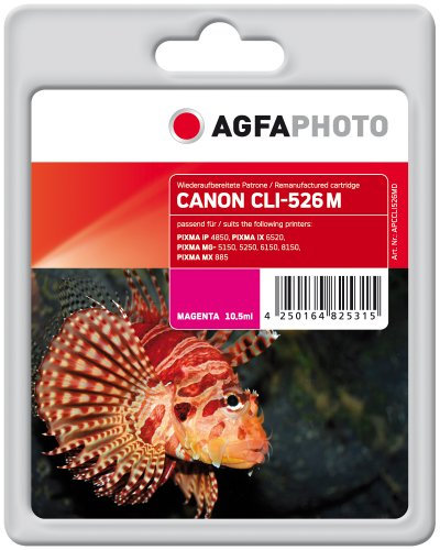 AgfaPhoto APCCLI526MD CLI-526 M mit Chip Druckerpatrone für Canon, magenta