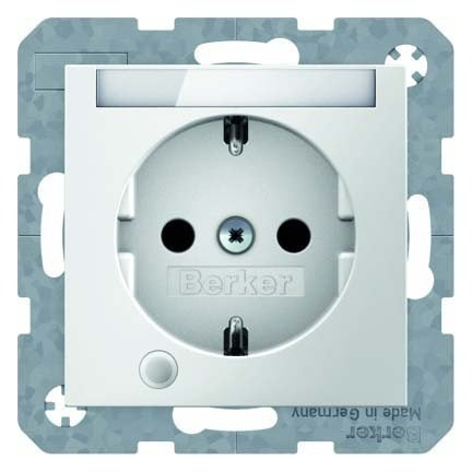Toma SCHUKO con LED de control, S/B, blanco polar, mate