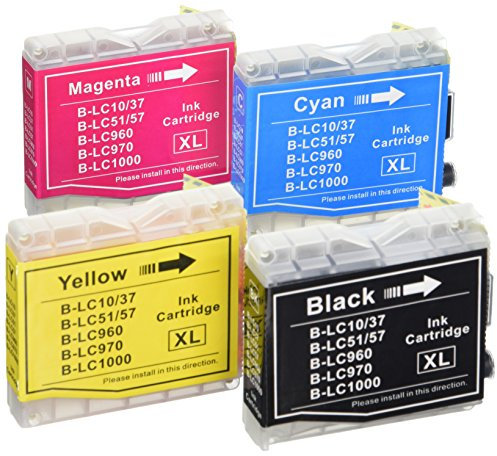 Prestige Cartridge LC1000 LC970 4er Pack Druckerpatronen für Brother DCP 130C 150C 330C 350C 540CN 750CW Fax 1360C 2480C MFC 235C 240CN 260C 345CW 660CN 885CW 3360C 5460CN schwarz cyan magenta gelb