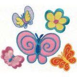 Dill Buttons Applikation, Polyester, farbig, 3x3 cm