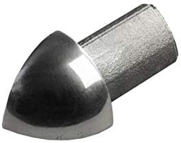 Fuchs Design Fliesenschiene Ecke Endstück Professional 6 mm Viertelkreis V2A Edelstahl glänzend - Außenecke