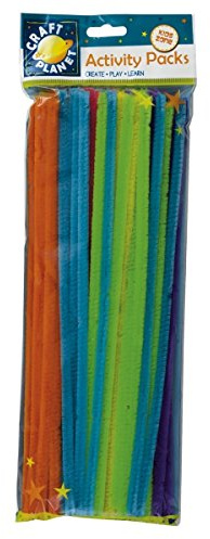 Craft Planet Pipe Cleaners 300mm 60 Pack 6 Neon Colours, Long Chenille Stems, Craft Supplies, Wire Pipecleaners, Fluffy Tinsel Wands For Crafts, Crafting Pipes, Autumn, Christmas