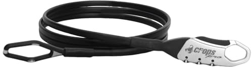 CROPS Q10 Bike Lock Cable, 5ft Titanium Silver, 5mm Double Wire Structure, Anti-Theft 3-Digit Resettable Shape Memory Combination Cable Lock, Resistant to Cutting