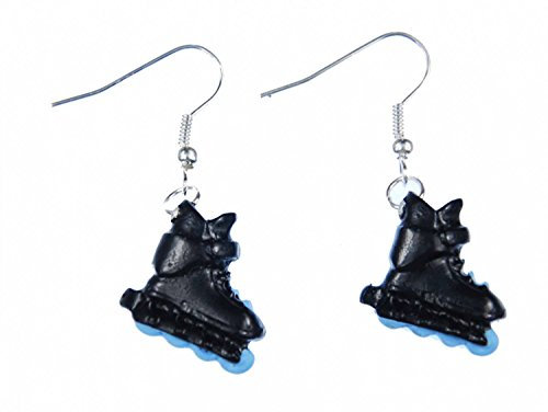 Miniblings Inlineskates Ohrringe Rollerskates Skates Rollschuhe Skater schw blau - Handmade Modeschmuck I Ohrhänger Ohrschmuck versilbert
