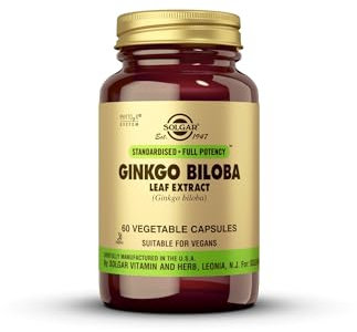 Solgar | Ginkgo Biloba Extracto De Hoja | 60 Cápsulas Vegetales, color Marron, 100 g
