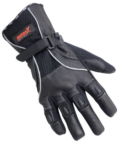 MotorX Motorrad-Handschuhe Sommer, Schwarz, Größe S
