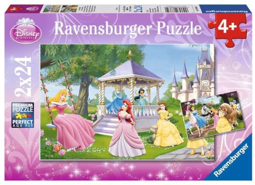 Ravensburger Kinderpuzzle - 08865 Zauberhafte Prinzessinnen - Puzzle für Kinder ab 4 Jahren, Disney-Puzzle mit 2x24 Teilen