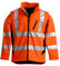 LeiKaTex Softshell-Warnschutzjacke für Herren und Damen (XXL, Orange/Marine) winddicht, wasserabweisend, atmungsaktiv, abnehmbare Ärmel, Fleece Innenstoff EN 20471 Arbeitsjacke