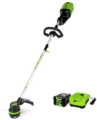 Greenworks ST80L210 Débroussailleuse sans balais 80 V 40,6 cm, batterie 2,0 Ah et chargeur rapide inclus