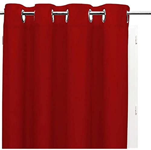 Soleil d'ocre, Occultant Alix Rideau à Oeillets Rouge, Polyester, 135x250 cm