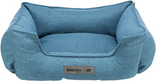 TRIXIE Hundebett Talis 60 × 50 cm in blau - elegantes Hundebett aus gemütlichem Webstoff - Hundekorb für mittelgroße Hunde - rutschfest und waschbar - 37563