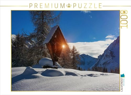 CALVENDO Puzzle Wegkreuz in den Bergen/Südtirol | 1000 Teile Lege-Größe 64 x 48 cm Foto-Puzzle für glückliche Stunden
