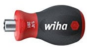 Wiha 29463 29463 - Cacciavite con portainserti magnetico 281 SoftFinish Stubby 1/4'' Cod. 28101, Nero, 57 mm