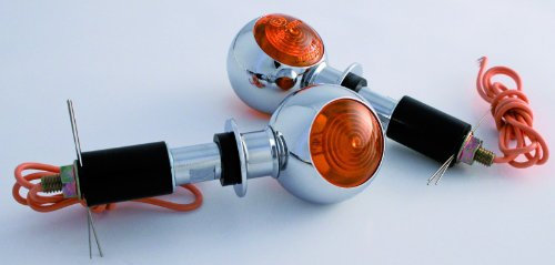 ShinYo Motorrad Blinker E geprüft Lenkerendenblinkerpaar Bull's Eye 12V/H21 Metall chrom, Unisex, Multipurpose, Ganzjährig