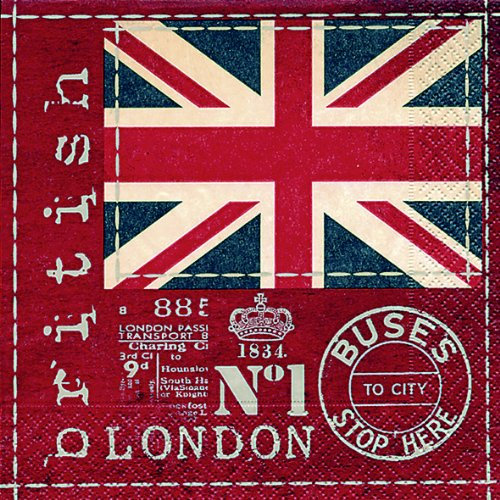 20 Servietten British Flag Britische Flagge/Großbritannien/London 33x33cm
