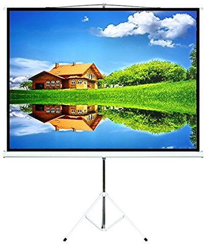 Maclean MC-536 Mobile Stativleinwand mit Stativ Heimkino Video Ständer (145x110) schwarz