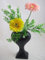 beauty group Pflanzgefäß - Vase Herz Pokal glasiert - Anthrazit ca. 30 x 19 x 9,5 cm (H/B/T)