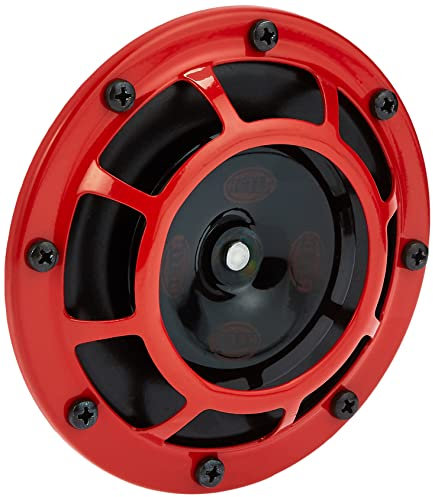 HELLA H31631021 Supertone 12V Hochtonhorn mit rotem Schutzgitter, Einzelhorn