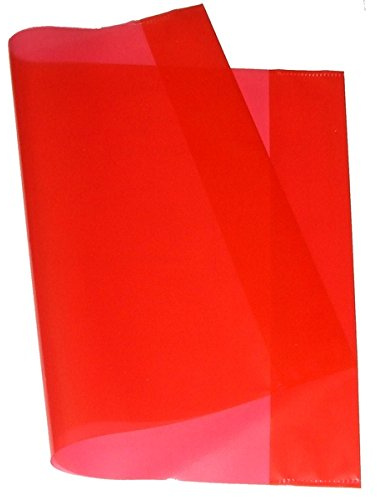 25 Heftumschläge DIN A5 transparent rot
