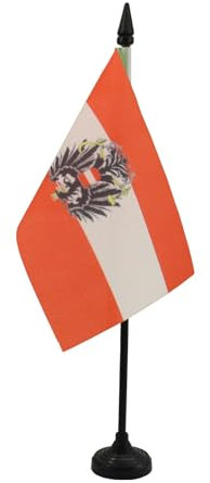 AZ FLAG - Tischflagge Österreich Mit Adler - 15x10 cm - Österreichische Tischfahne 10 x 15 Cm - Flaggen
