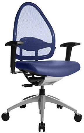 Topstar Open Base 10, Design- und Komfort-Drehstuhl, Bürostuhl, Schreibtischstuhl, inkl. Armlehnen, blau | Made in Germany | Ergonomisch | Drehstuhl, Schreibtischstuhl | höhenverstellbar | Geprüfte Sicherheit nach GS-Intertek