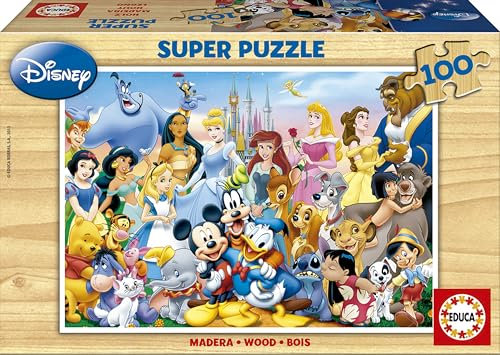 Educa - Holzpuzzle mit 100 Teile | Disney Welt. Kinderpuzzle ab 6 Jahren (12002)