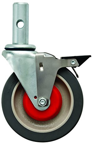 magliner 131020b Gemini Lenkrolle mit Bremse für Sackkarre, Aluminium