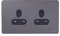 Schneider Electric Ultimate Screwless Flat Plate - Double Unswitched Power Socket, 13A, GU3460BBN, Black Nickel with Black Insert