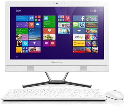 Lenovo C40 21.5-Inch HD All-in-One Desktop PC (AMD A6-6310 1.8 GHz, 6 GB RAM, 1 TB HDD, DVD-RW, WLAN, Bluetooth, Camera, Integrated Graphics) - White with Free Windows 10 Upgrade