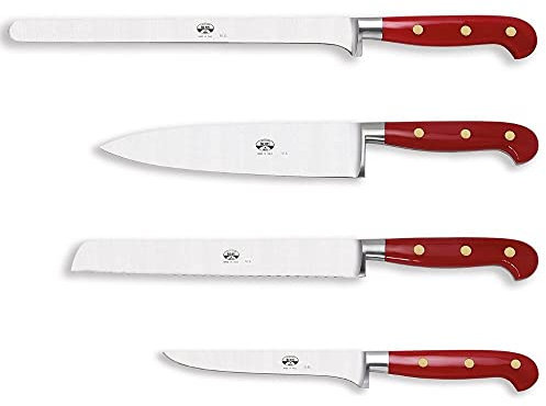 Coltellerie Berti - Corredo di Quattro coltelli Cucina - Set coltelli Cucina forgiati