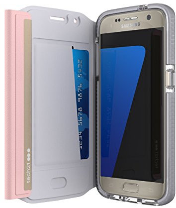 Tech21 Evo Wallet Coque de Protection pour Samsung Galaxy S7 avec Rangement pour Carte de Crédit - Rose