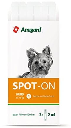 Spot On für kleine Hunde bis 15 kg - Gegen Zecken und Flöhe - Pflanzlich ohne Duftstoffe und Konservierungsmittel - 3er Pack für 3 Monate Schutz
