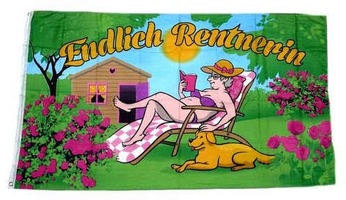 Fahne/Flagge Endlich Rentnerin 90 x 150 cm