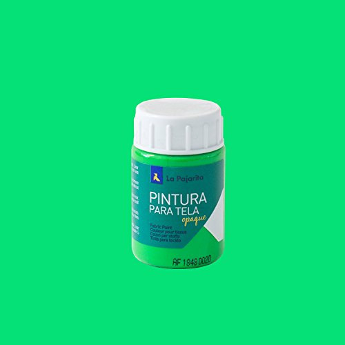 Pintura para Tela Opaque Tof-04 Verde Fluorescente 35ML La Pajarita, Pintura de aplicación directa sobre tela