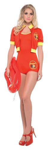 Smiffys Kostüm Baywatch Lifeguard, Rot, mit Bodysuit, Jacke & Schwimmer