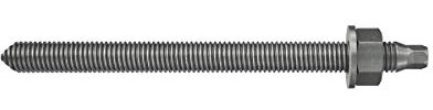 Fischer Barra di ancoraggio RG M 30 x 380 in acciaio inossidabile A4,RGM Barra filettata in acciaio con dado e rosetta, accessori per chimico,per resine,5 pezzi per confezione, 90726