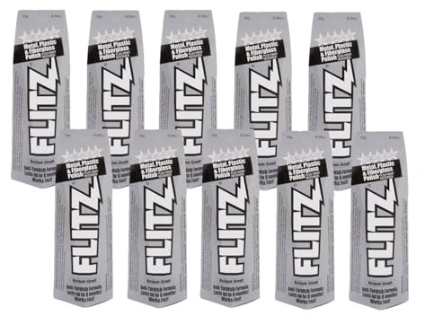 Flitz Metal Polish Paste - 5.29oz USA-Made Polish for Solid Chrome, Stainless Steel, & Aluminum - Non-Abrasive for Light Oxidation - Requires Manual Buffing - Not for Plated/Coated Surfaces (10-Pack)