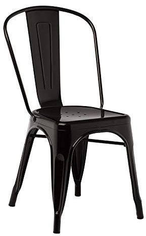SKLUM Chaise empilable LIX Noir Salle à Manger Cuisine Style Industriel Finition Gloss