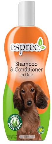 Espree Shampoo e Balsamo Naturale in Uno per Cani, Aloe Vera, Pantenolo e Jojoba, 355 ml