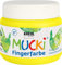 KREUL 23102 - Mucki leuchtkräftige Fingerfarbe, 150 ml in gelb, auf Wasserbasis, parabenfrei, glutenfrei, laktosefrei und vegan, auswaschbar, vermalbar mit Pinsel, Schwamm, Spachtel und Fingern