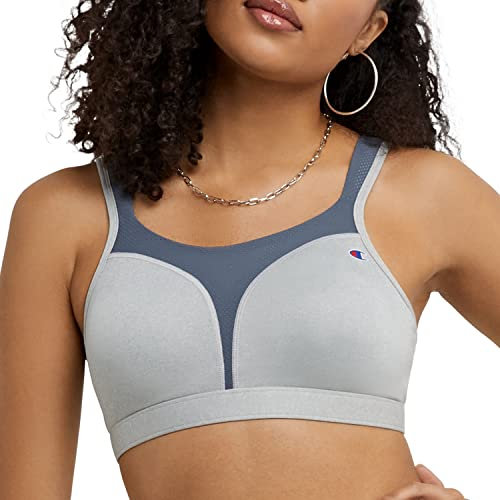 Champion Damen Spot Comfort Full Support Sports Bra, Oxford Heather/Medium Grey, 75C