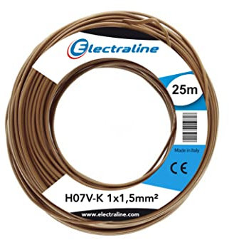 Electraline 15082 Cavo N07V-K, Sezione 1x1.5 mm, 25 mt, Marrone
