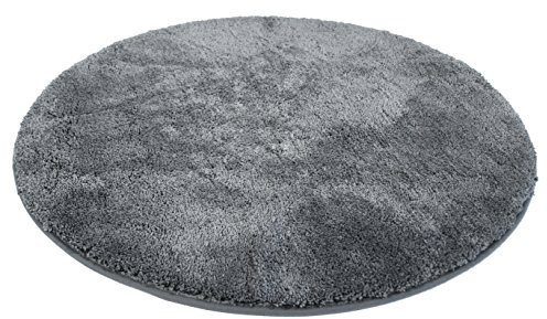 Kinzler J-10001/100 anthrazit Badematte, Mikrofaser, 90 cm rund