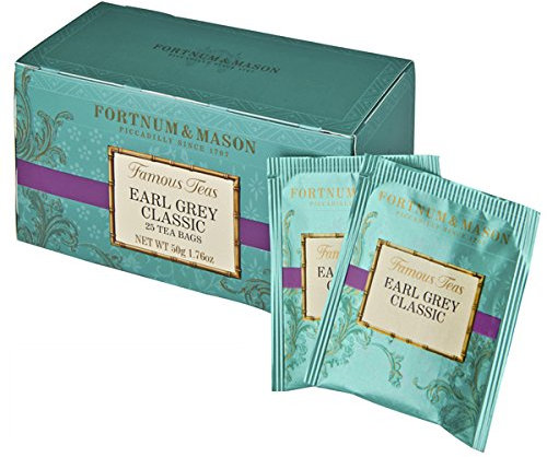 Fortnum Mason London - Earl Greu Classic Tea - Earl Grey Classic Tea - 25 Count Tea Bags - 25 Count Teabags - 1 Pack - Product ID 216AS1A