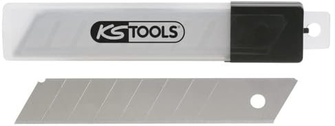 KS Tools - 907.2166 - Boîte de 10 lames de cutter 100 x 18 mm - Pour cutter professionnel 907.2141 - Epaisseur de 0,5 mm - Avec lame sécable