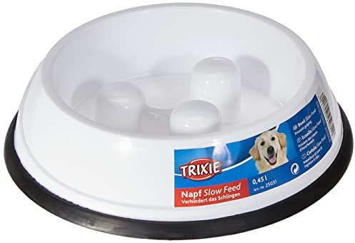 Trixie spülmaschinenfester und rutschfester Anti Schling Napf SLOW FEEDING NAPF, KUNSTSTOFF/TPR, 0,45 L/Ø 20 CM , Sortiert farbe