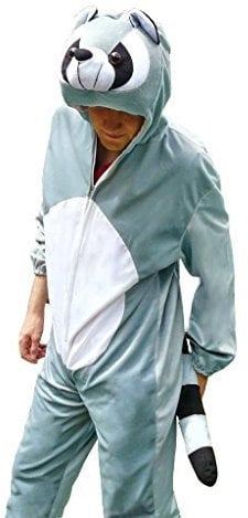 Ikumaal Waschbär-Kostüm, J21 M-L, für Erwachsen-e Männer Frau-en, Wasch-bär Waschbär-en Kostüme Fasching Karneval Fasnacht Faschingskostüm-e Karnevalskostüm-e