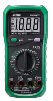 Gbc Multimetro digitale con capacimetro, frequenzimetro e termometro, tester elettricista, tester portatile