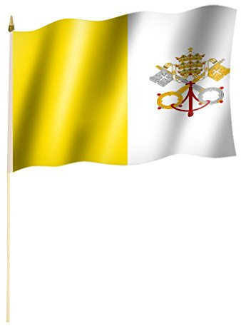Stockflagge/Stockfahne VATIKAN/Vatikanstadt Stadt Staat Flagge/Fahne ca. 30 x 45 cm mit ca. 60cm Stab/Stock